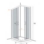 Cabine de douche d'angle 90 x 90 cm transparente