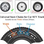 Universal-Schneeketten für PKW, Geländewagen, Transporter, LKW, für 165-285 mm Reifen, mit Schaufel, Schraubenschlüssel und Handschuhe