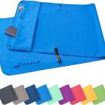 Serviettes de gymnastique avec compartiment zippé et clip magnétique, système antidérapant, multifonctionnel, Microfibre, 130 x 48 cm