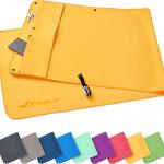 Serviettes de gymnastique avec compartiment zippé et clip magnétique, système antidérapant, multifonctionnel, Microfibre, 130 x 48 cm