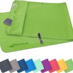 Serviettes de gymnastique avec compartiment zippé et clip magnétique, système antidérapant, multifonctionnel, Microfibre, 130 x 48 cm
