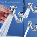 Schwenkbarer Wasserhahn mit 2 Sprühfunktionen, multifunktionale Küchenerweiterung, geeignet für 20 mm, 22 mm, 24 mm Außengewinde, schwenkbar um 1440°.