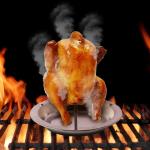 Hühnerbratenständer, klappbarer Hühnerhalter, zum Braten von Hähnchen, für Backofen, Grill, BBQ-Gri