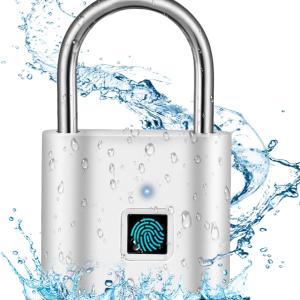 SPORWAY Fingerabdruckschloss – Wasserdicht, USB-Aufladung, Schlüssel- & Codefrei