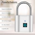 SPORWAY Cadenas à Empreinte Digitale – Étanche, Recharge USB, Sans Clé