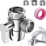 Deviatore adattatore per miscelatore con rubinetto, per doccia, lavatrice, 3 vie, acciaio inox, con adattatori