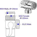 Deviatore adattatore per miscelatore con rubinetto, per doccia, lavatrice, 3 vie, acciaio inox, con adattatori
