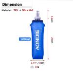 Laufende Wasserflasche, weich, leicht, zusammenklappbar, hygienisch, 500 ml, für verschiedene sportliche Aktivitäten, Laufen, Radfahren, Wandern