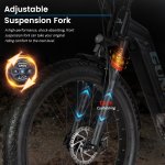 Elektrofahrrad für Erwachsene, 26 Zoll, City-Elektrofahrrad, mit Frontdämpfer, mit 500W Bafang Motor, abnehmbarer Samsung 48V 17.5AH Batterie, GUNAI GN26.