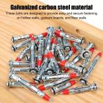 Hohlraum-Metalldübel – Ankerbolzen für Hohlwände, Gipskarton und Holzplatten – Bohrerdurchmesser 6.5 mm – 5.9 cm - 25 Stück