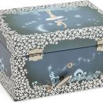 Schmuckkästchen mit blauer sich drehender Fee und weißem Stern, Schwanensee-Melodie, JewelKeeper
