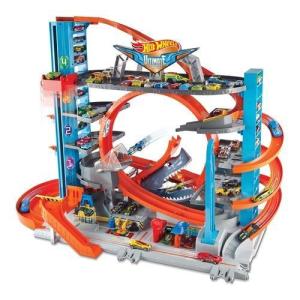 HOT WHEELS Garage ultime avec attaque de requin, incl. 2 voitures