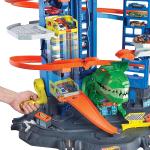 Ultimate Garage Assault du robot T-Rex, avec 2 voitures incluses, Hot Wheels