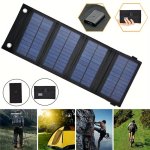 Akku Ladegerät, Solarpanel, faltbar, tragbar, USB, wasserdicht, zum Aufladen von Akkus Telefonen, Handys und Tablets, für den Strand, Camping im Freien zu Hause