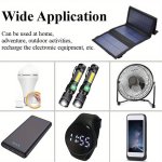 Akku Ladegerät, Solarpanel, faltbar, tragbar, USB, wasserdicht, zum Aufladen von Akkus Telefonen, Handys und Tablets, für den Strand, Camping im Freien zu Hause