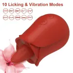 Rose Toy Stimolatore a Lingua con 10 Modalità - Vibratore a Leccata Elettrica per Clitoride - Giocattolo Sessuale Ricaricabile per Donne e Coppie