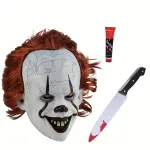 Horror Clown Killer Maske – Gruseli-Set mit Spukschreien & Bösem Lächeln