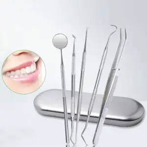 Set di Igiene Dentale in Acciaio Inossidabile - 5 Strumenti Essenziali