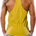 Débardeur de fitness, gym, bodybuilding, gilet sans manches en coton, débardeur de sport, Cabeen Beast, jaune