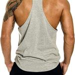 Débardeur de fitness, gym, bodybuilding, gilet sans manches en coton, débardeur de sport, Cabeen Beast, gris