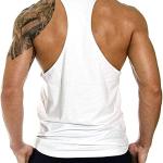 Canotta fitness, palestra, bodybuilding, canottiera smanicato in cotone, sport tank top, Cabeen Beast, bianco