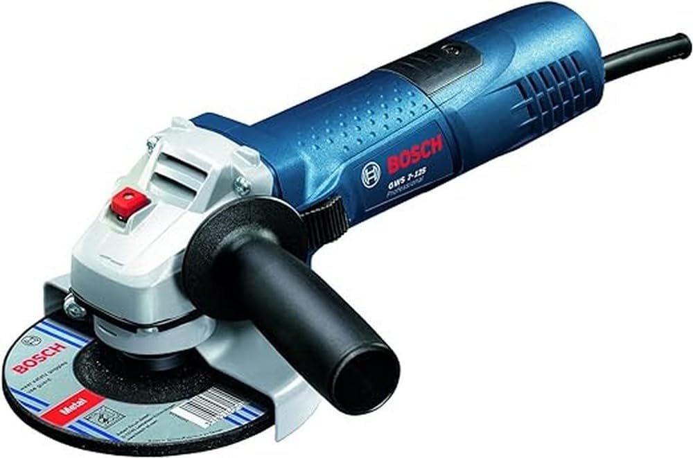 Winkelschleifer GWS 7-125, Ø Scheibe: 125 mm, Zusätzlicher Griff, Montageflansch, Klemmmutter, Kartonverpackung, 720 W, 230 V, Blau.
