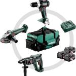 Metabo Combo set Akku Maschinen, Combo-Set 3.1, Bohrmaschine, Winkelschleifer, Kombihammer, alles mit Akku