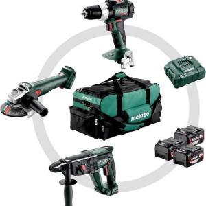 Metabo Combo set Akku Maschinen, Combo-Set 3.1, Bohrmaschine, Winkelschleifer, Kombihammer, alles mit Akku