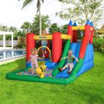 Aire de jeux gonflable pour enfants de 3 à 8 ans avec toboggan et piscine