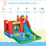 Aire de jeux gonflable pour enfants de 3 à 8 ans avec toboggan et piscine