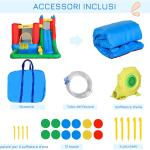 Aire de jeux gonflable pour enfants de 3 à 8 ans avec toboggan et piscine