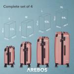 Set mit 4 Reisekoffern Roségold, AREBOS