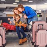 Lot de 3 valises de voyage Or Rose, AREBOS