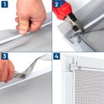 Moustiquaire de fenêtre, rideau anti-mouche, anti insectes, avec cadre en aluminium, blanc ou anthracite