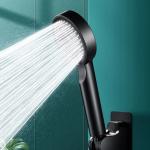 Pomme de douche haute pression avec 5 modes, noir mat