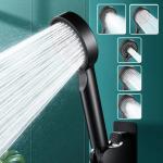 Pomme de douche haute pression avec 5 modes, noir mat