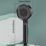 Pomme de douche haute pression avec 5 modes, noir mat