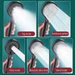 Pomme de douche haute pression avec 5 modes, noir mat