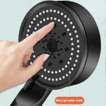 Pomme de douche haute pression avec 5 modes, noir mat