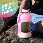 Gymnastik flasche, 2 L, mit Etui und Flaschengriff, wiederverwendbar, umweltfreundlich, BPA-frei, Love Tie Dye