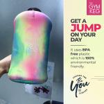 Gymnastik flasche, 2 L, mit Etui und Flaschengriff, wiederverwendbar, umweltfreundlich, BPA-frei, Love Tie Dye