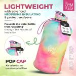 Gymnastik flasche, 2 L, mit Etui und Flaschengriff, wiederverwendbar, umweltfreundlich, BPA-frei, Love Tie Dye