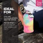 Gymnastik flasche, 2 L, mit Etui und Flaschengriff, wiederverwendbar, umweltfreundlich, BPA-frei, Love Tie Dye