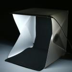 Mini studio fotografico Portatile con luci led, dimensione 23 x 23 x 24cm