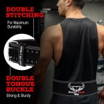 Gewichthebergürtel: für Männer und Frauen, professionell aus Leder, ideal für Gewichtheben, Bodybuilding, Crossfit, Powerlifting und Kniebeugen BEAST RAGE