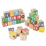Playset éducatif en bois cubes avec animaux, lettres et numéros 3x3 cm