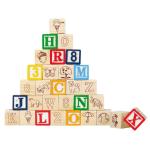 Playset éducatif en bois cubes avec animaux, lettres et numéros 3x3 cm