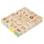 Playset éducatif en bois cubes avec animaux, lettres et numéros 3x3 cm