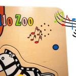 Puzzle avec des animaux en bois avec des effets musicaux