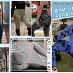 Damen Sport Leggings, hoch tailliert flacher Bauch, Push Up, hoch tailliert, mattes Knirschen, Fitness Hose für Yoga Jogging, Blau Schwarz